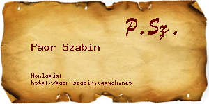 Paor Szabin névjegykártya